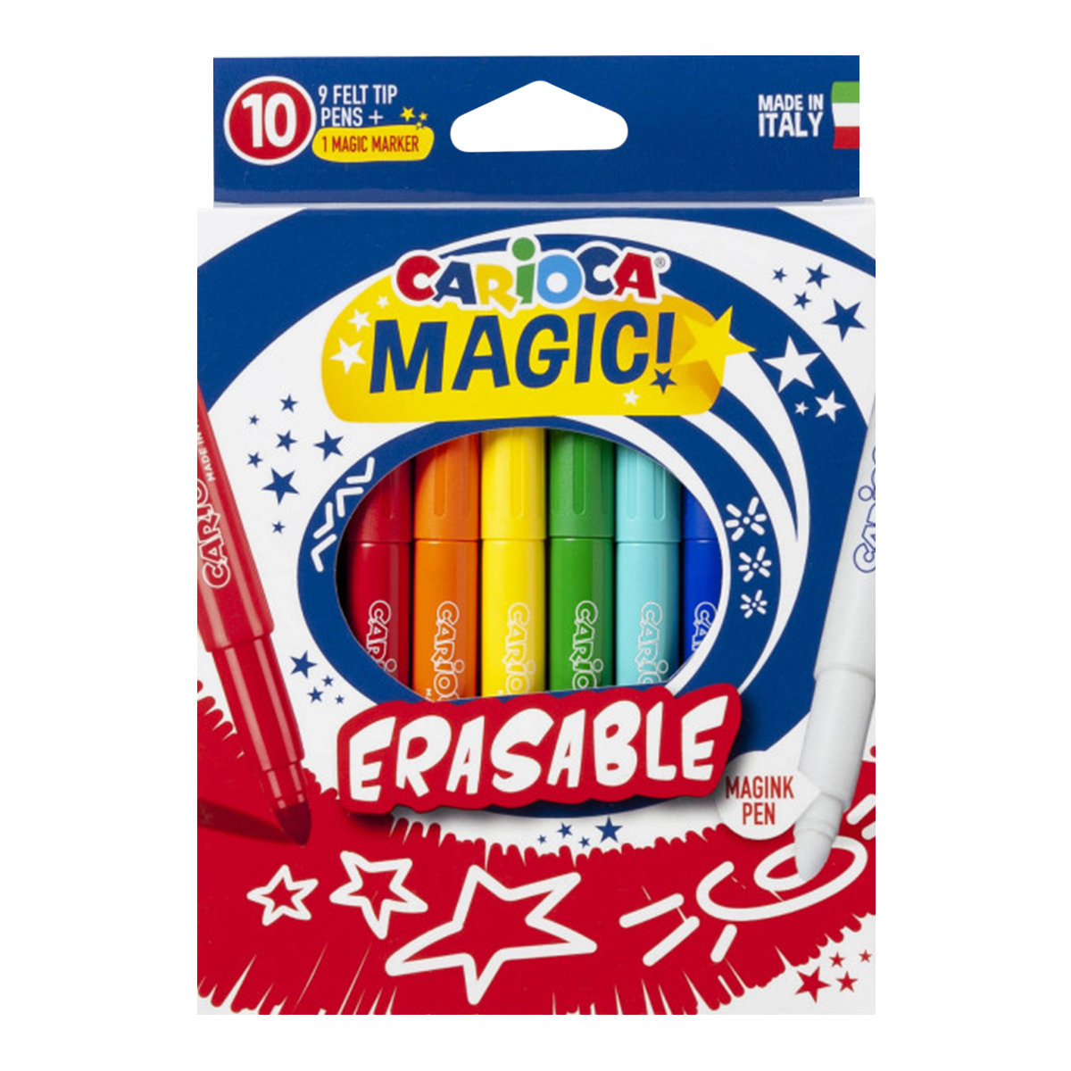 Pennarelli magici cancellabili Carioca, 10 pz, colori assortiti
