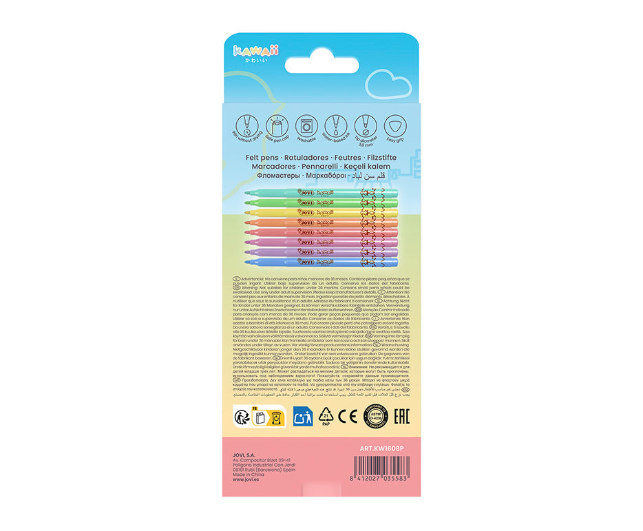 Pennarelli per bambini JOVI Kawaii / set di 8 - 3 mm
