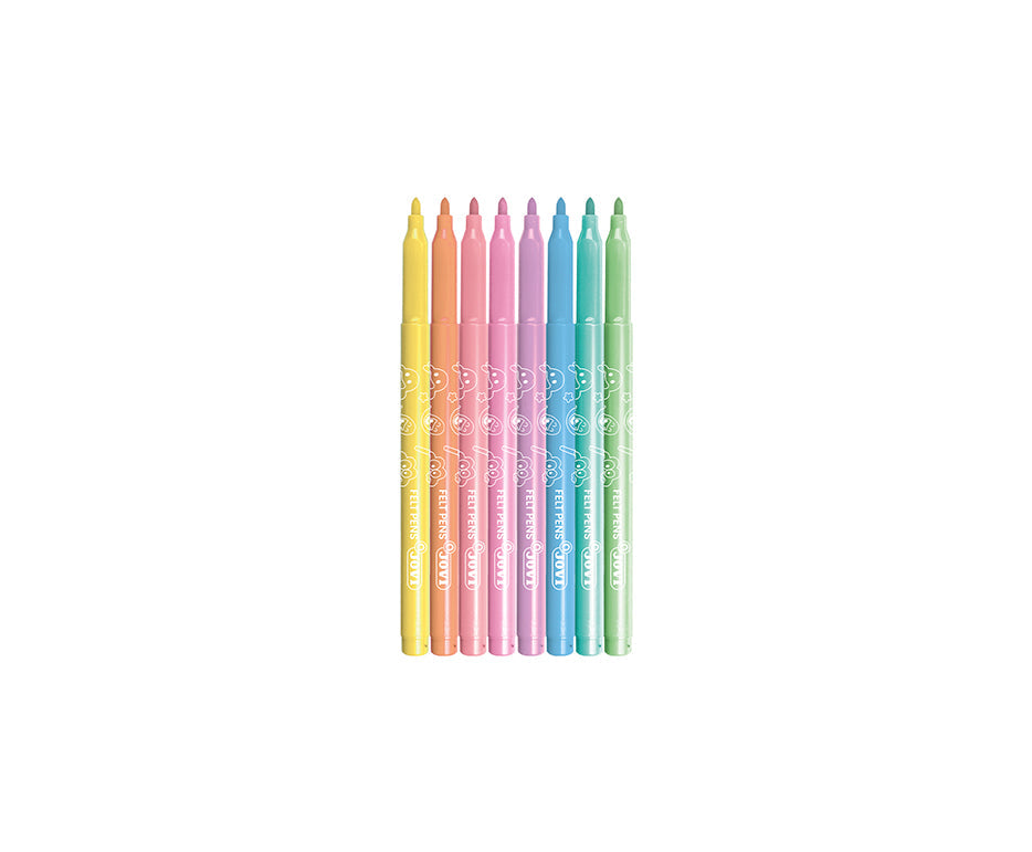 Pennarelli per bambini JOVI lavabili sottili pastello 3 mm / set di 8