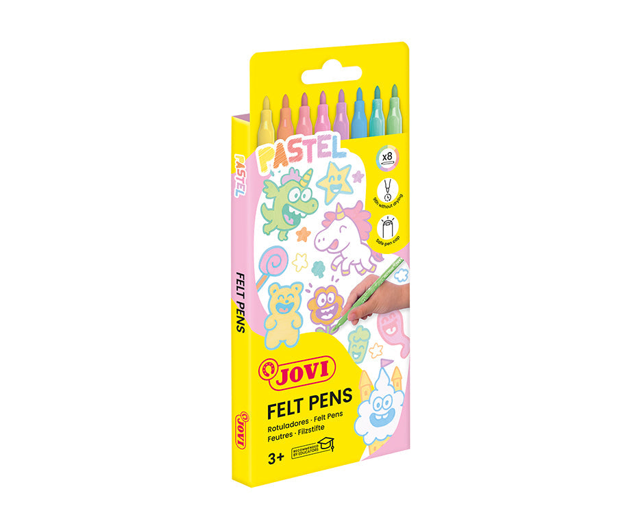 Pennarelli per bambini JOVI lavabili sottili pastello 3 mm / set di 8