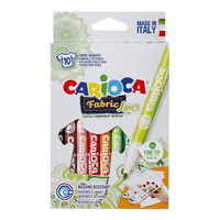 Pennarelli per tessuti Carioca, punta fine, 10 pz, colori assortiti