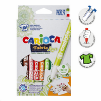 Pennarelli per tessuti Carioca, punta fine, 10 pz, colori assortiti