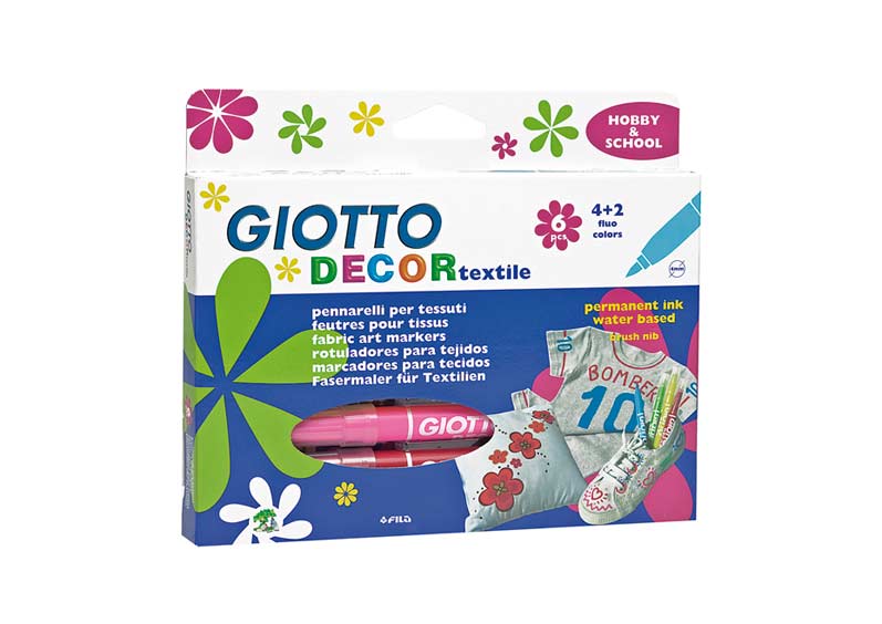 PENNARELLI PER TESSUTI GIOTTO DECOR TEXTILE - 6 colori