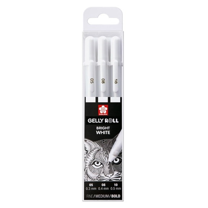 Penne gel Sakura Gelly Roll bianco brillante - 3 pezzi | scegli la variante