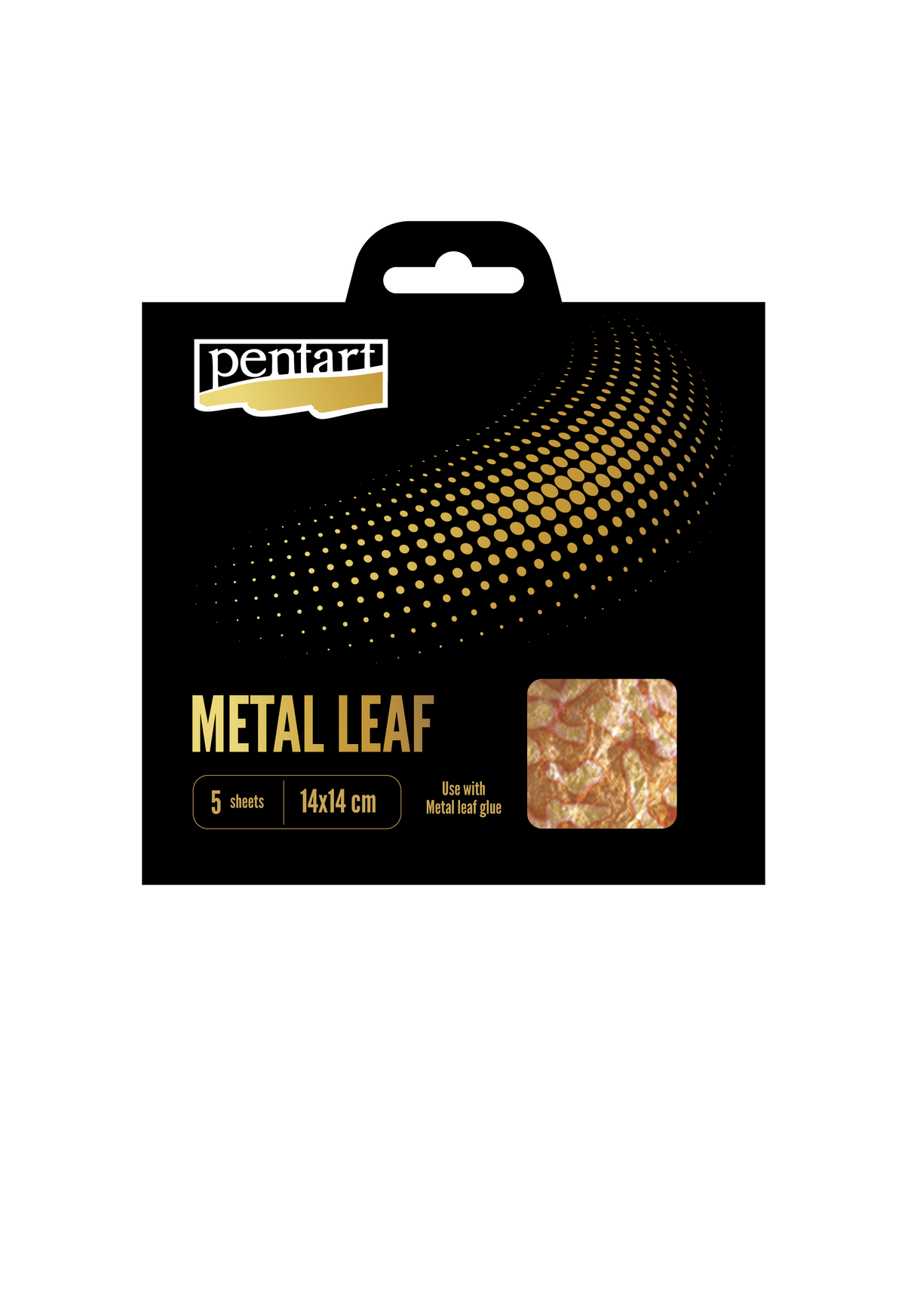 Pentart foglia metallica multicolore Variegated leaves, 14x14 cm, V02