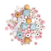 Perline di legno colorate 80 pezzi | colori diversi