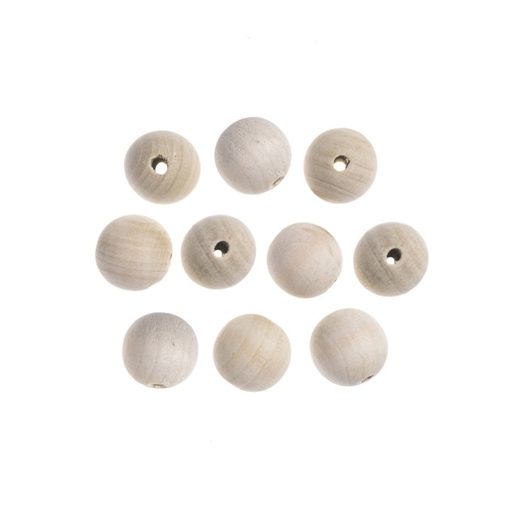 Perline di legno da 2,5 cm - Confezione da 10 | Vari colori | Vari colori