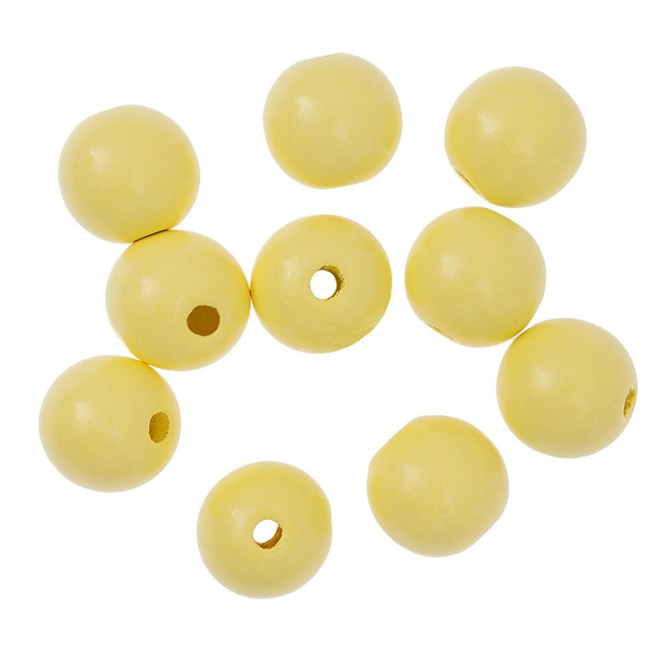 Perline di legno da 2,5 cm - Confezione da 10 | Vari colori | Vari colori