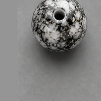 Perline tonde in vetro effetto marmo 8 mm – 15 pz – antracite-bianco