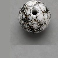 Perline tonde in vetro effetto marmo 8 mm – 15 pz – bianco e nero