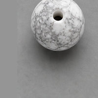 Perline tonde in vetro effetto marmo 8 mm – 15 pz – bianco-grigio