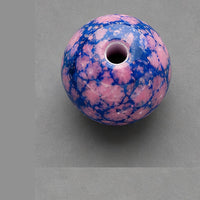 Perline tonde in vetro effetto marmo 8 mm – 15 pz – blu-rosa