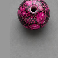 Perline tonde in vetro effetto marmo 8 mm – 15 pz – ciclamino-nero