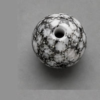 Perline tonde in vetro effetto marmo 8 mm – 15 pz – grigio-nero