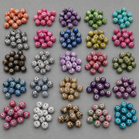 Perline tonde in vetro effetto marmo 8 mm – 15 pz