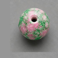 Perline tonde in vetro effetto marmo 8 mm – 15 pz – menta-rosa