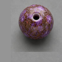 Perline tonde in vetro effetto marmo 8 mm – 15 pz – porpora-marrone