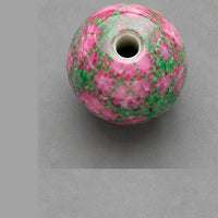 Perline tonde in vetro effetto marmo 8 mm – 15 pz – rosa-verde