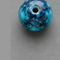 Perline tonde in vetro effetto marmo 8 mm – 15 pz – turchese-blu