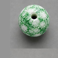 Perline tonde in vetro effetto marmo 8 mm – 15 pz – verde smeraldo