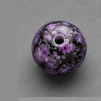 Perline tonde in vetro effetto marmo 8 mm – 15 pz – viola-nero