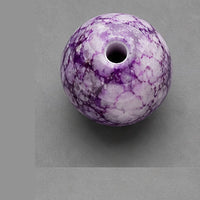 Perline tonde in vetro effetto marmo 8 mm – 15 pz – viola scuro