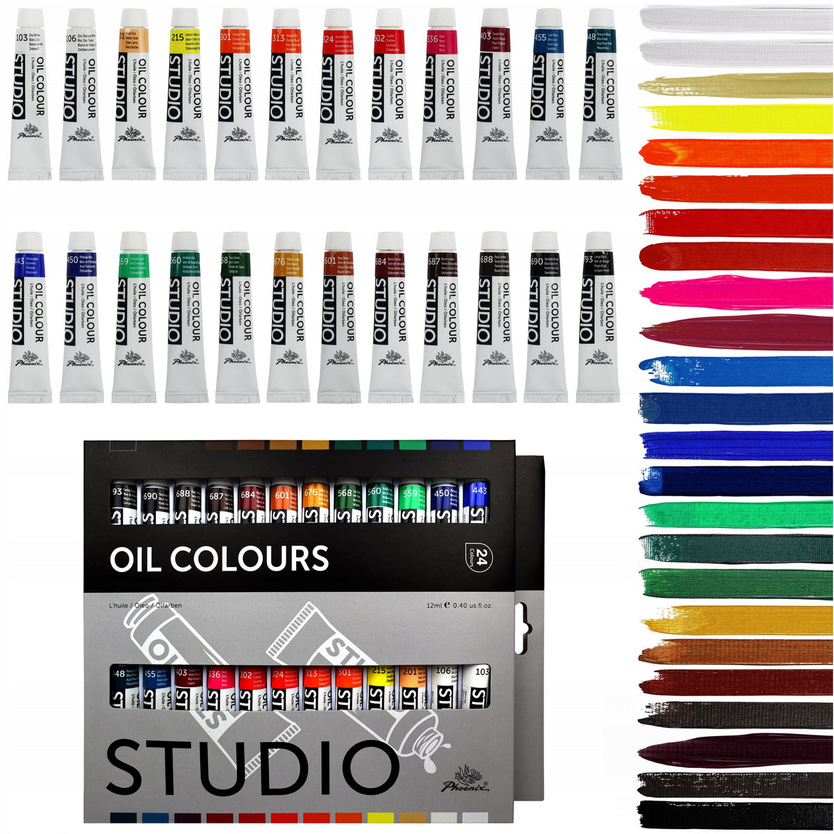 Phoenix - set dei colori ad olio 12–24 x 12 ml