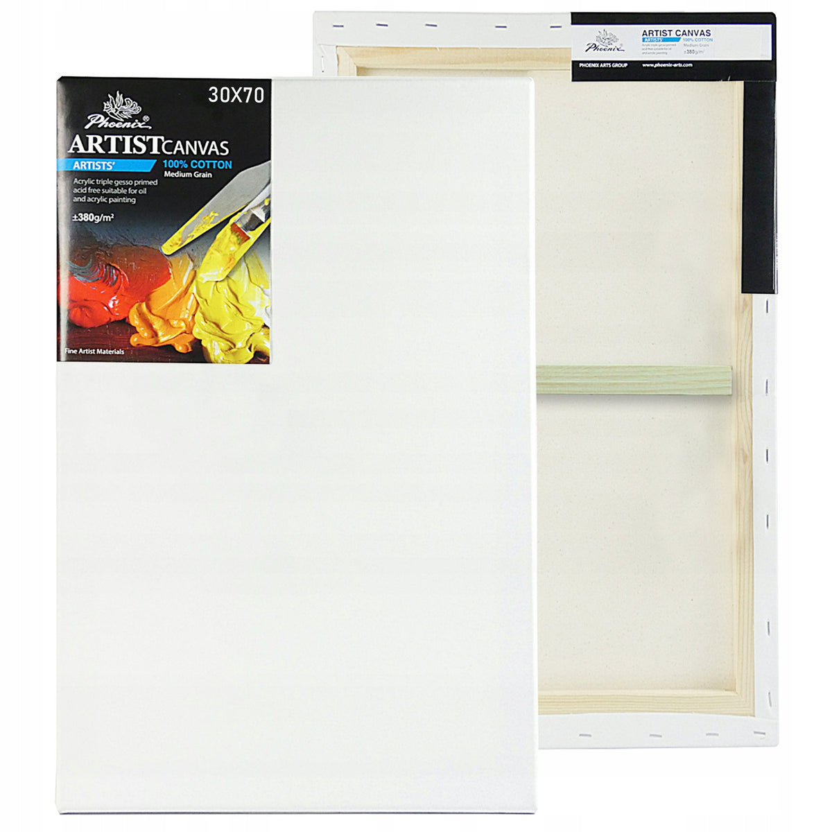 Phoenix tela per pittura con telaio, profilo 3,8 cm, 380 g/m², da 24 a 100 cm, fino a 160 cm – scegli la misura