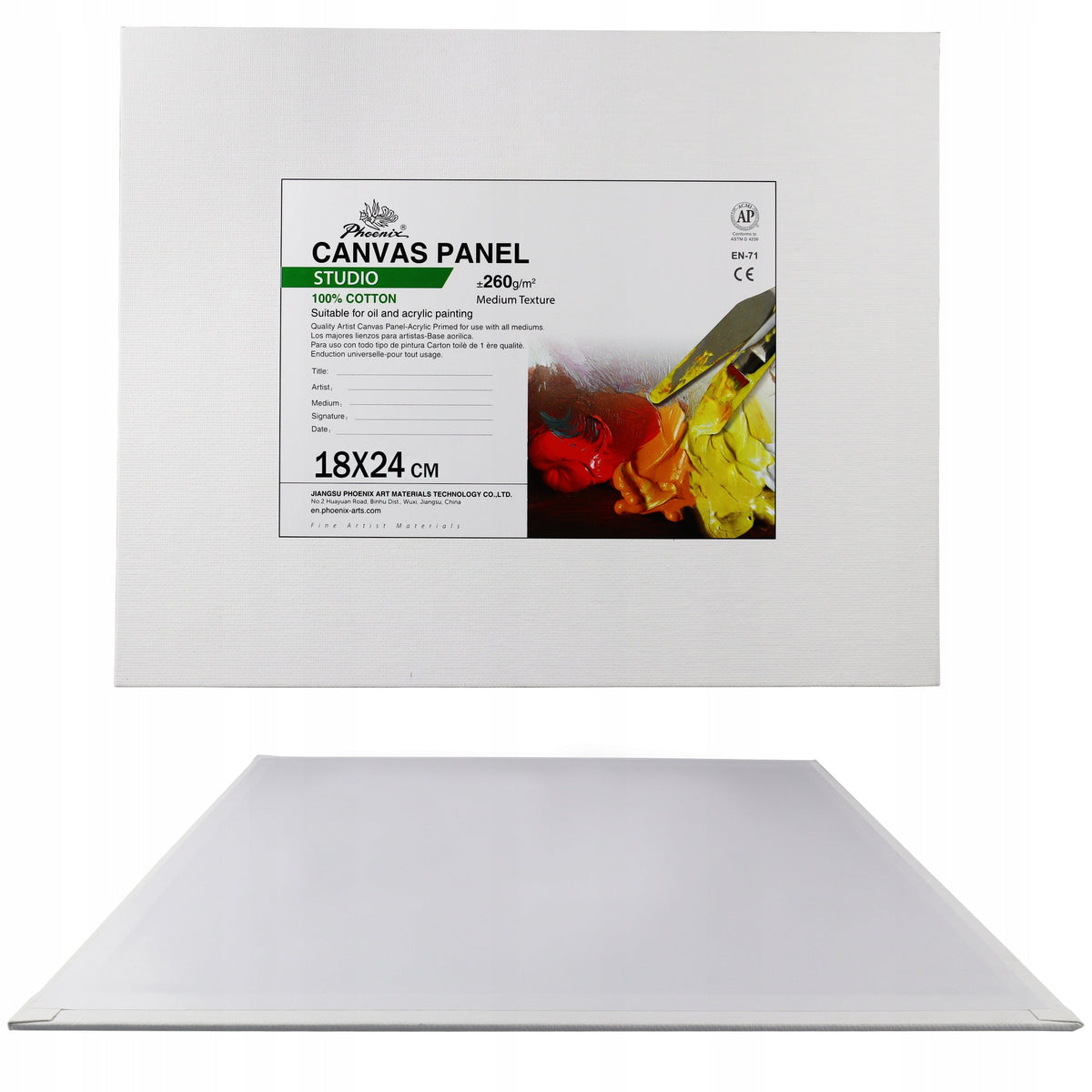 Phoenix tela preparata su cartone 18 × 24 cm, 3 mm, 10 pz