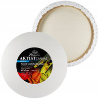 Phoenix tela rotonda per pittura con telaio, 350 g/m², diametro 15–105 cm (formato base 20 cm, scegli la misura)