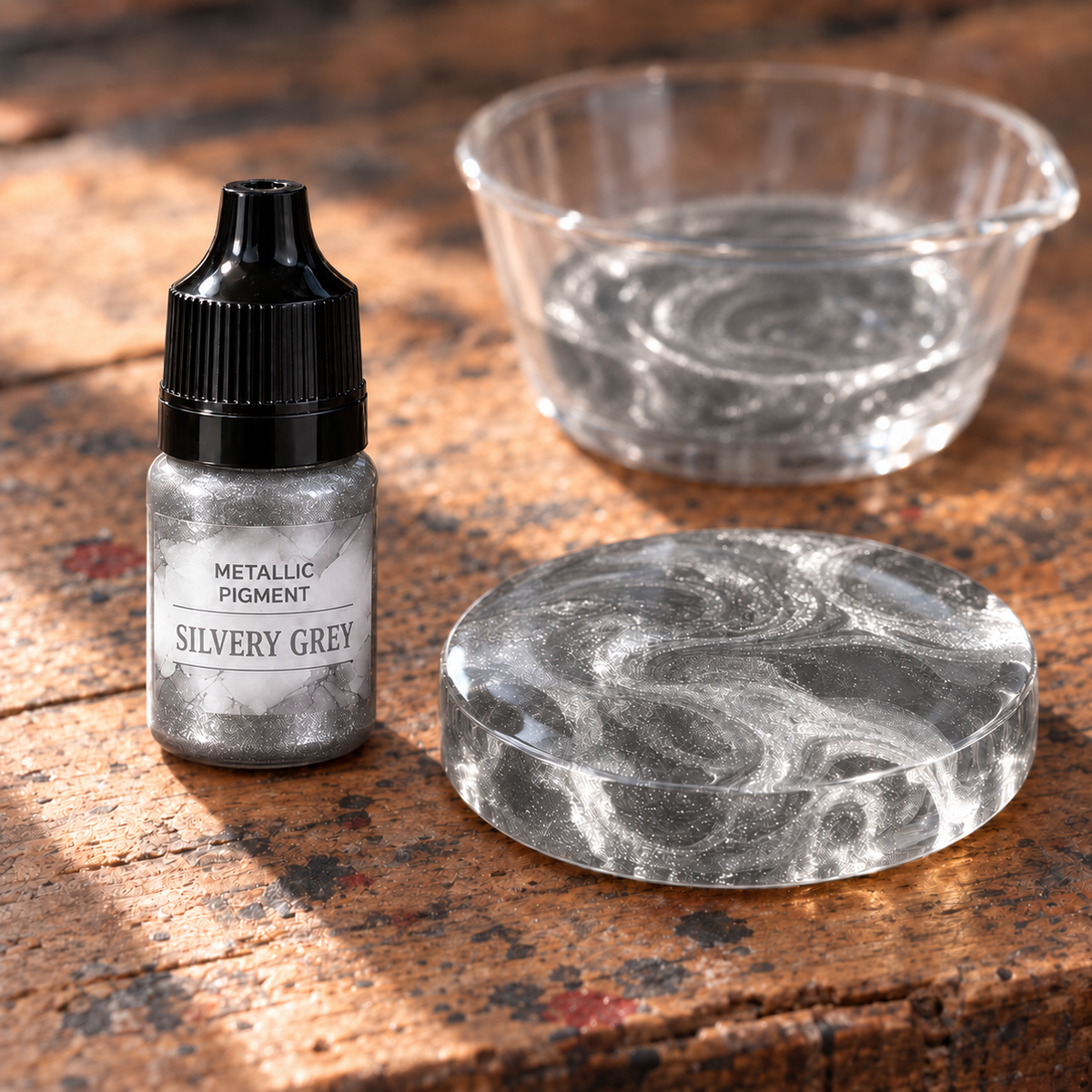 Pigmento metallizzato liquido per resina 5 ml – grigio argento (Silvery Grey)