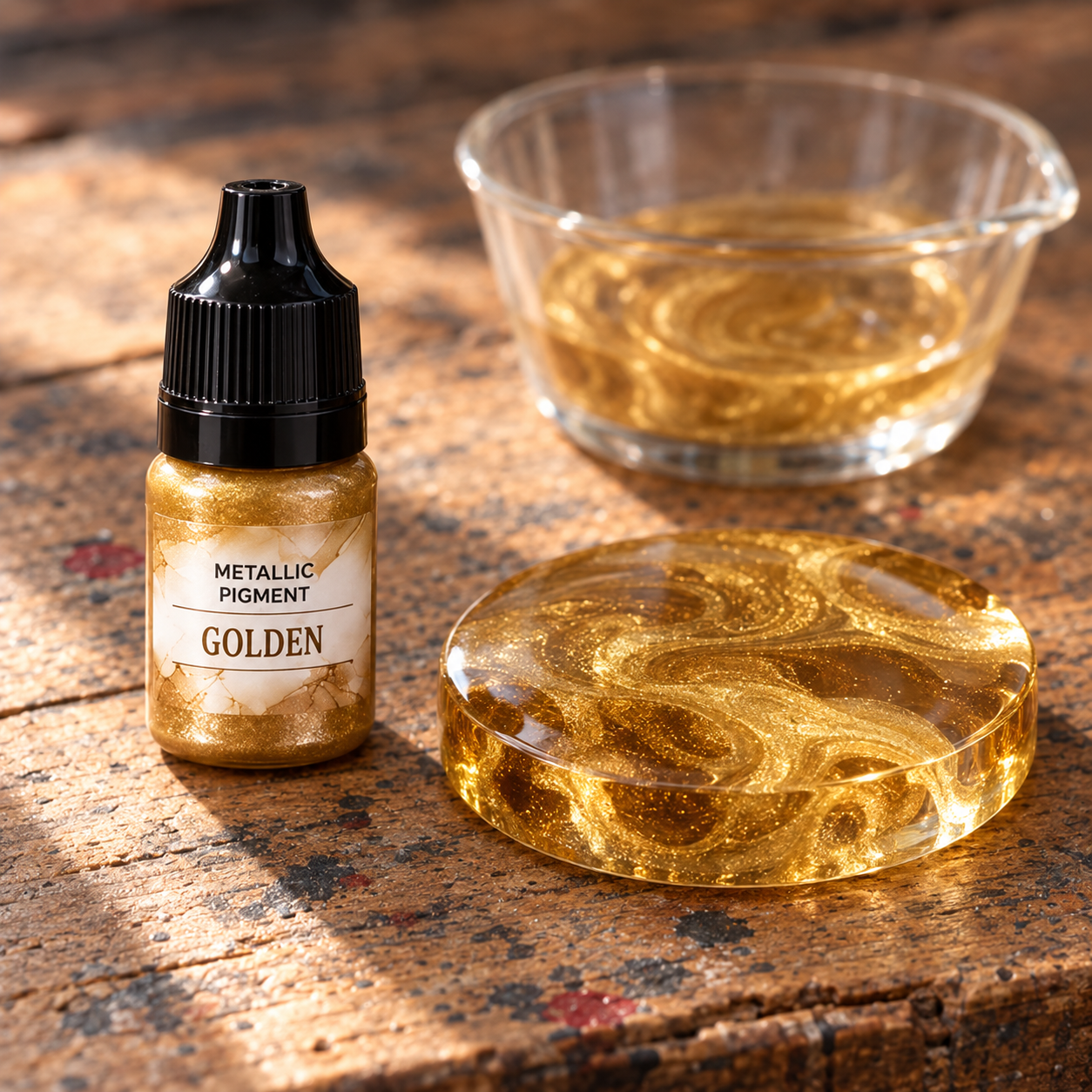Pigmento metallizzato liquido per resina 5 ml – oro (Golden)