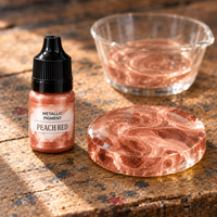 Pigmento metallizzato liquido per resina 5 ml – rosso pesca (Peach Red)
