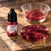 Pigmento metallizzato liquido per resina 5 ml – rosso rubino (Ruby Red)