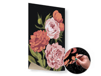 Pittura per numeri GIARDINO DEI FIORI | difficoltà bassa EDIZIONE SPECIALE NERA