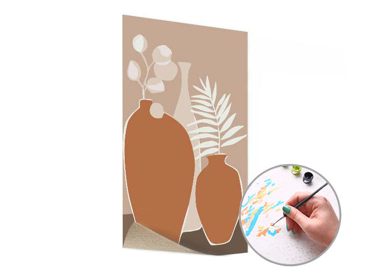 Pittura per numeri VASO COTTO CON FIORI | difficoltà bassa