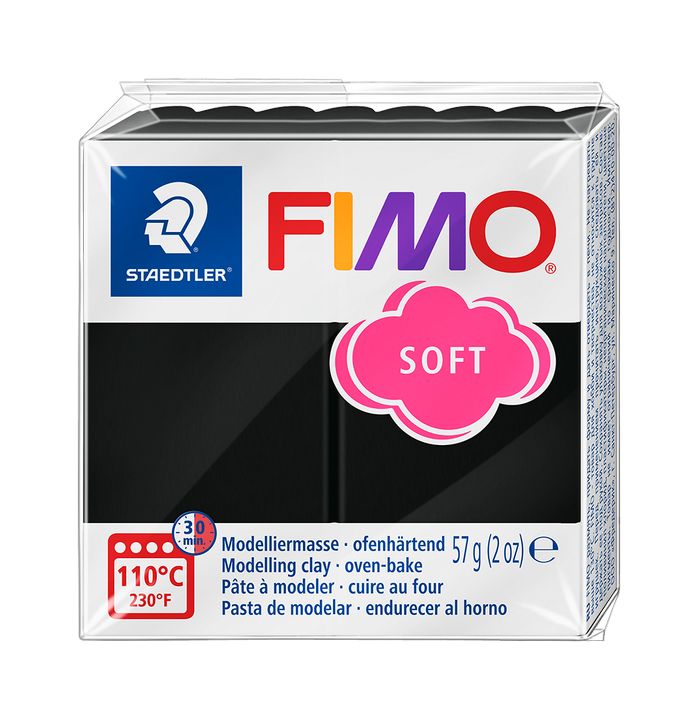 FIMO Argilla polimerica morbida 57g | Varie tonalità - Nero