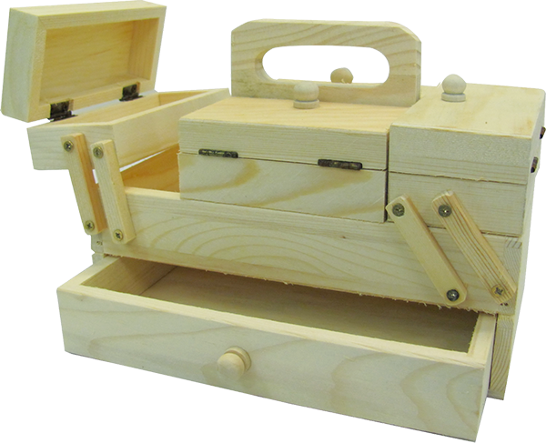 Portagioie / scatola da cucito in legno Pentart 21 x 12 x 11 cm