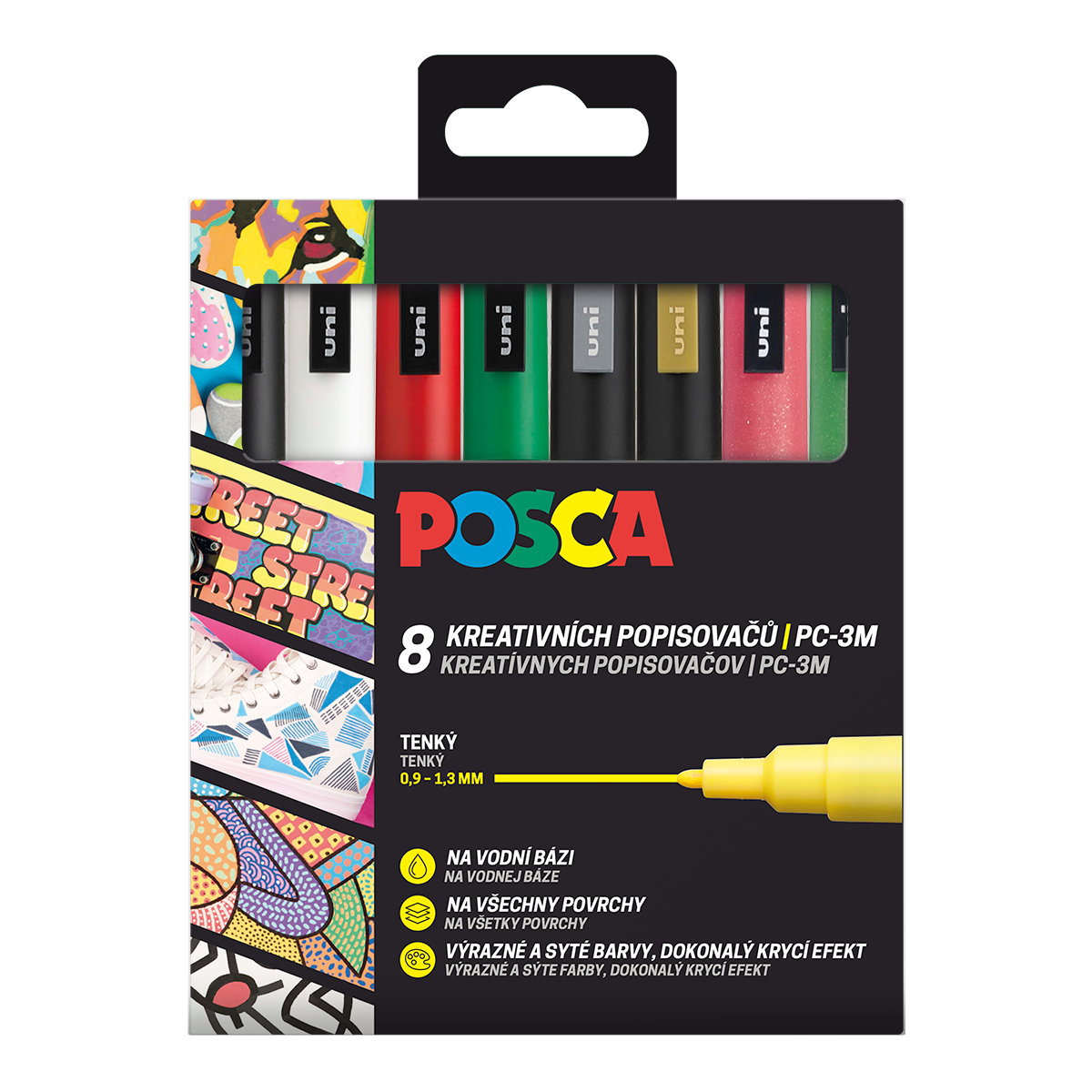 Posca set di pennarelli PC-3M CHRISTMAS 0,9 - 1,3 mm - 8 pz