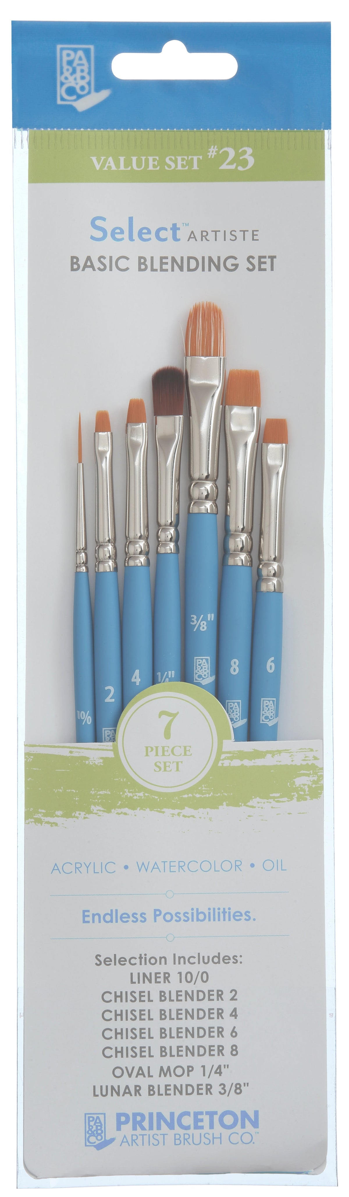 Set di pennelli multiuso PRINCETON Select – 7 pz