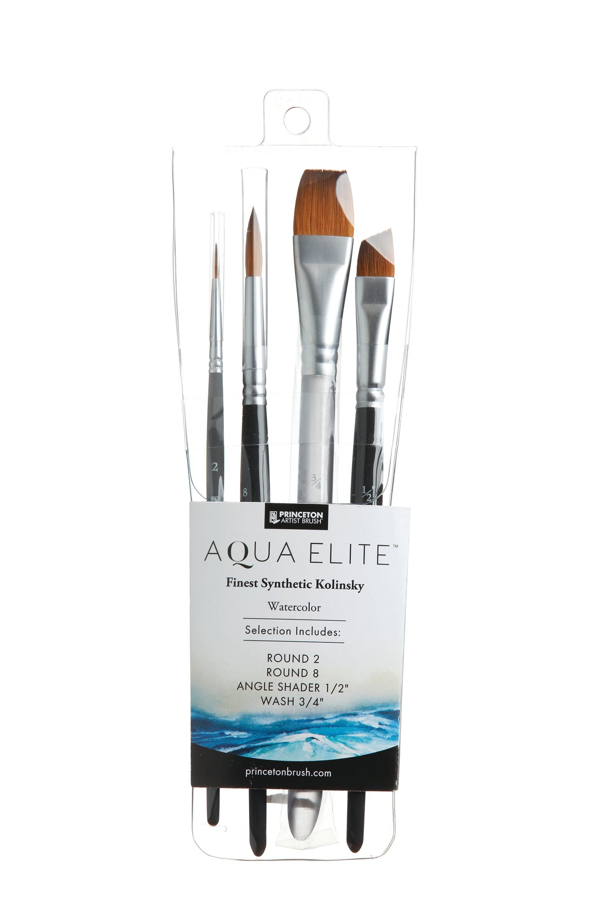 PRINCETON Aqua Elite set di pennelli per acquerello sintetico Kolinsky 4 pz
