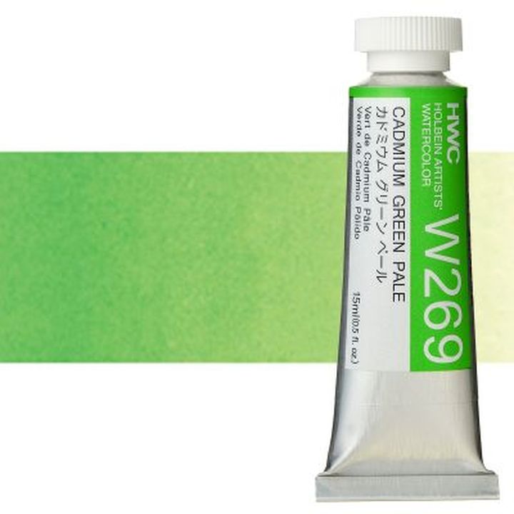 Colori ad acquarello professionali Holbein Artists 15 ml – cadmio verde chiaro