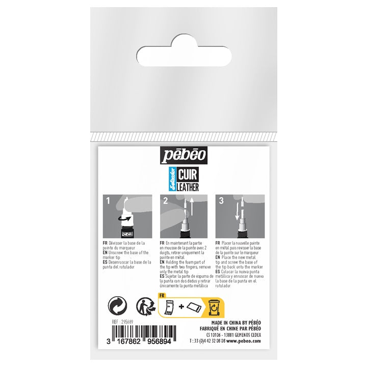 Punte metalliche di ricambio per pennarelli per pelle Pebeo Setacolor 3 pz.
