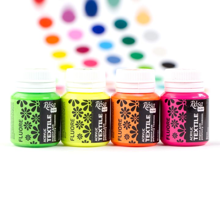 ROSA TALENT Vernice acrilica fluorescente per tessuti 20 ml | Varie tonalità