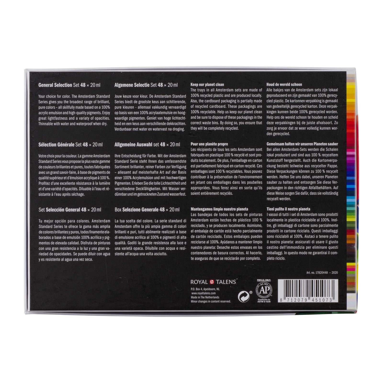 ROYAL TALENS Amsterdam set di colori acrilici General Selection 48 x 20 ml