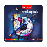 Set di matite colorate in una scatola di metallo bruynzeel - blu – 24 pz