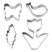 Set di 4 pezzi – foglia, uccello, fiore, farfalla