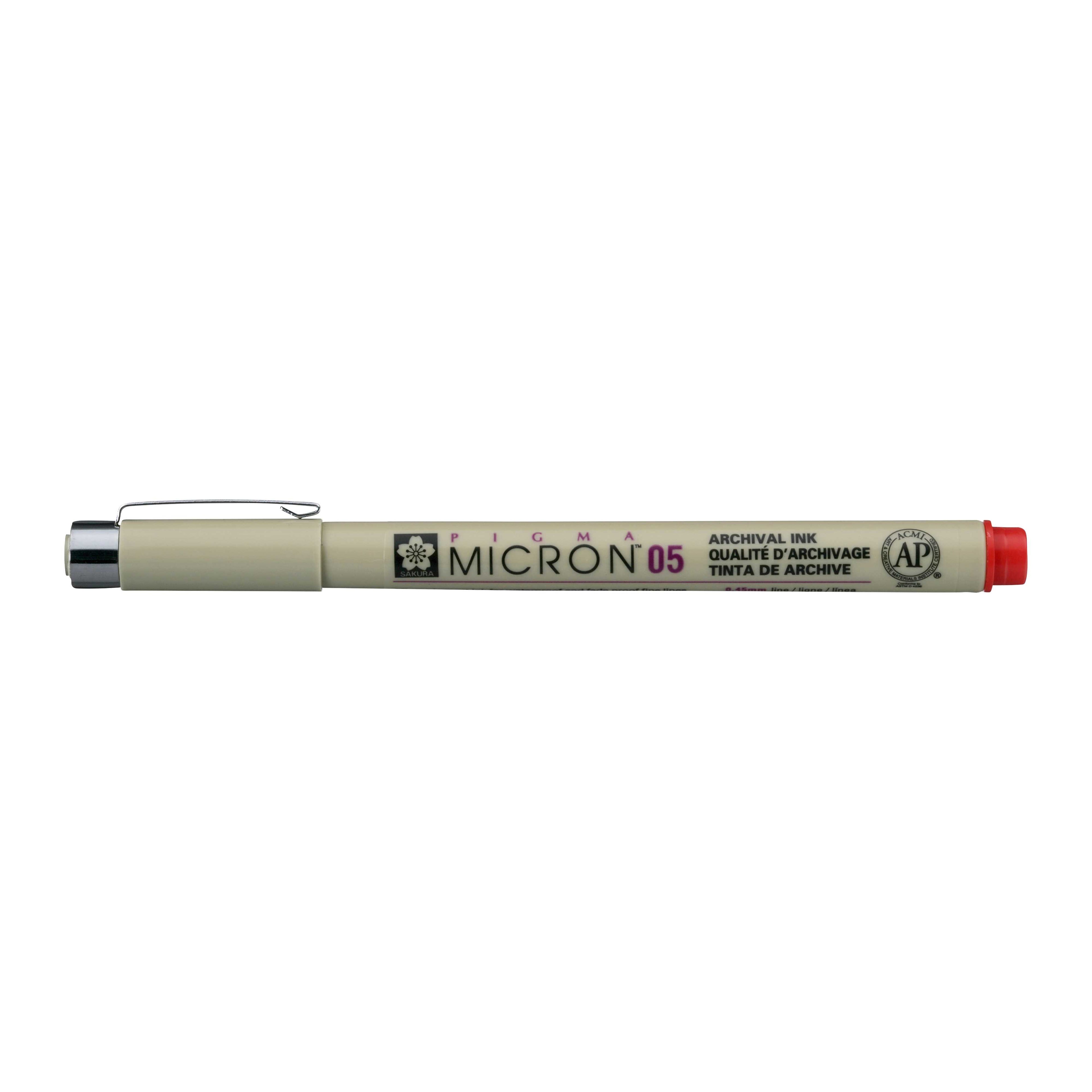 Sakura Pigma Micron 05 fineliner 0,45 mm – set da 6 colori – Rosso