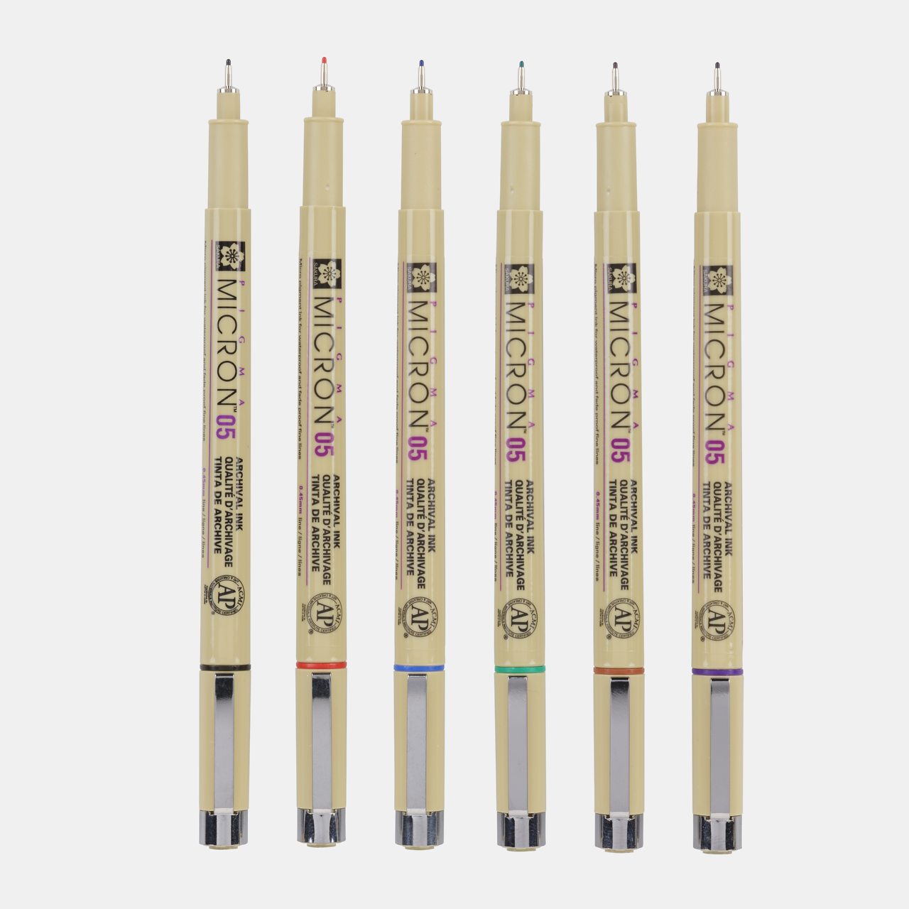 Sakura Pigma Micron 05 fineliner 0,45 mm – set da 6 colori