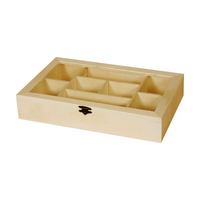 Scatola in legno con scomparti e coperchio trasparente Pentart 30 x 19,5 x 10 cm
